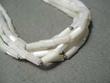 One Of The Best Vintage Native American Navajo Tubed Pearl Sterling Silver Turquoise Necklace-Nativo Arts