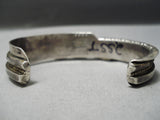 Museum Vintage Native American Navajo Dangle Feather Turquoise Sterling Silver Bracelet Old-Nativo Arts