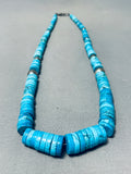 Native American Stunning Vintage Santo Domingo Graduating Turquoise Sterling Silver Necklace-Nativo Arts
