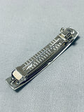 Wonderful Native American Navajo Handcarved Sterling Silver Waves Barrette-Nativo Arts