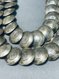 One Of The Most Incredible Vintage Native American Navajo Sterling Silver Flay Bead Necklace-Nativo Arts