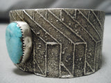 Quality Casted Carico Lake Turquoise Sterling Silver Bracelet Old-Nativo Arts