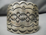 Important Vintage Native American Navajo Chim Butte Heavy Sterling Silver Bracelet-Nativo Arts
