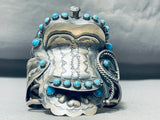 Saddle Completely Handmade Native American Navajo Turquoise Sterling Silver Bracelet Cuff-Nativo Arts