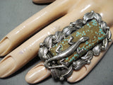Beautiful San Felipe Native American 8 Turquoise Sterling Silver Gecko Ring-Nativo Arts