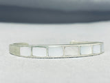 Dazzling Vintage Native American Navajo Mother Of Pearl Sterling Silver Bracelet-Nativo Arts