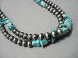 Fabulous Wrap Around Native American Navajo Turquoise Sterling Silver Ball Necklace-Nativo Arts