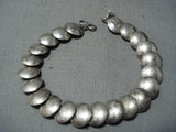 Impressive Vintage Navajo Sterling Silver Link Bracelet Native American Old-Nativo Arts
