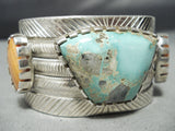 Native American Famous Vintage Navajo Carico Lake Turquoise Sterling Silver Bracelet Cuff-Nativo Arts