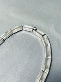 Advanced Silver Work Vintage Native American Navajo Sterling Silver Jet Necklace-Nativo Arts
