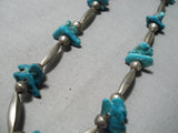 Marvelous Vintage Native American Navajo Turquoise Sterling Silver Necklace Old-Nativo Arts