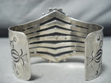 One Of The Best Vintage Native American Navajo Verdy Jake Turquoise Sterling Silver Bracelet-Nativo Arts