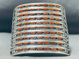 10 Story Tall Native American Coral Sterling Silver Bracelet Cuff-Nativo Arts