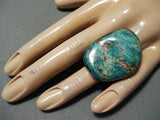 One Of The Largest Vintage Native American Navajo Royston Turquoise Sterling Silver Ring-Nativo Arts