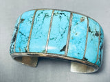 The Best Vintage Native American Navajo Blue Diamond Turquoise Sterling Silver Bracelet-Nativo Arts