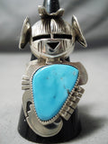Amazing Vintage Native American Navajo Old Kingman Sterling Silver Kachina Ring-Nativo Arts