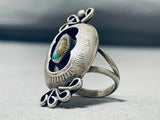 Rare Bisbee Turquoise Vintage Native American Navajo Sterling Silve Runique Ring Old-Nativo Arts