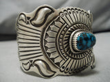 Important Vintage Native American Navajo Blue Thunder Turquoise Sterling Silver Bracelet-Nativo Arts