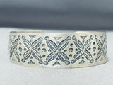 Stampwork Master Gary Reeves Vintage Native American Navajo Sterling Silver Bracelet-Nativo Arts