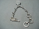 Very Rare Vintage Native American Navajo Ben Begaye Lapis Chain Link Sterling Silver Bracelet-Nativo Arts
