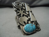 Important Navajo Alex Sanchez Sterling Silver Turquoise Native American Ring-Nativo Arts