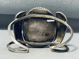 One Of The Best Vintage Native American Navajo Lava Agate Sterling Silver Leaf Bracelet-Nativo Arts