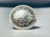 Hand Hammered Domed Vintage Native American Navajo Sterling Silver Bubble Ring-Nativo Arts