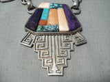 One Of Best Vintage Native American Navajo Hank Whitethorne Turquoise Sterling Silver Necklace-Nativo Arts