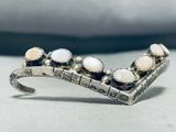Gorgeous Vintage Native American Navajo Mother Of Pearl Sterling Silver Bracelet-Nativo Arts