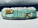 Amazing Vintage Native American Navajo Royston Turquoise Cobble Inlay Sterling Silver Bracelet-Nativo Arts