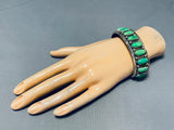 Drop Dead Gorgeous Vintage Native American Navajo Green Turquoise Sterling Silver Bracelet-Nativo Arts