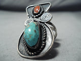 Incredible Vintage Native American Navajo Royston Turquoise Sterling Silver Ring Old-Nativo Arts