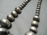 One Of Biggest Ever Native American Navajo Sterling Silver Bead Necklace- Gigantic!!-Nativo Arts