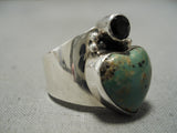 Marvelous Vintage Native American Navajo Royston Turquoise Heart Sterling Silver Ring-Nativo Arts