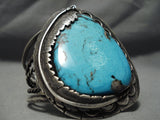Best Vintage Native American Navajo Teardrop Blue Diamond Turquoise Sterling Silver Bracelet-Nativo Arts