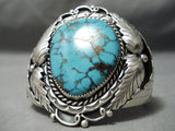 Very Important Vintage Native American Navajo Blue Thunder Turquoise Sterling Silver Bracelet-Nativo Arts