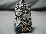 Incredible Vintage Native American Navajo Lone Mountain Turquoise Sterling Silver Ring-Nativo Arts