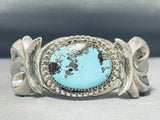 Tremendous Vintage Native American Navajo Godber Turquoise Sterling Silver Bracelet-Nativo Arts