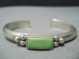 Fabulous Vintage Navajo Gaspeite Sterling Silver Bracelet Native American Old-Nativo Arts