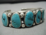 Amazing Rue Rose Vintage Native American Navajo Turquoise Sterling Silver Bracelet Old Cuff-Nativo Arts