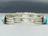 Marie Thomson Vintage Native American Navajo Sleeping Beauty Turquoise Sterling Silver Bracelet-Nativo Arts