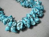 Stunning Vintage Native American Navajo Spiderweb Turquoise Nugget Sterling Silver Necklace Old-Nativo Arts