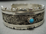Native American Marvelous Vintage Jerry Begay Turquoise Coral Sterling Silver Bracelet Old Cuff-Nativo Arts