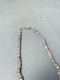 Native American Unique Vintage Santo Domingo Gilbert Turquoise Heishi Sterling Silver Necklace-Nativo Arts