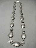 Helen Chee Yazzie Vintage Native American Navajo Hand Tool Sterling Silver Concho Belt Necklace-Nativo Arts