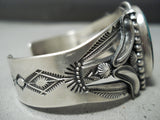 Very Important Vintage Native American Navajo Stanley Parker Turquoise Sterling Silver Bracelet-Nativo Arts