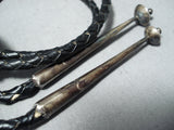 Marvelous Vintage Native American Navajo Turquoise Sterling Silver Bolo Tie Old-Nativo Arts