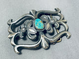 Astounding Vintage Native American Navajo Royston Turquoise Sterling Silver Buckle-Nativo Arts