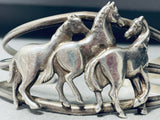 Horse Family Vintage Southwestern Sterling Silver Bracelet-Nativo Arts