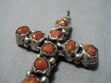 Exceptional Vintage Native American Navajo Cross Pendant Turquoise Sterling Silver Pendant-Nativo Arts